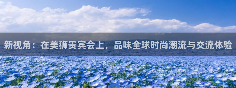 上海摩根娱乐汽车电子有限公司：新视角：在美狮贵宾会上，品味全球时尚潮流与交流体验