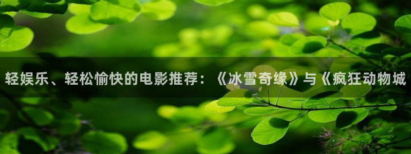摩根娱乐的平台：轻娱乐、轻松愉快的电影推荐：《冰雪奇缘》与《疯狂动物城